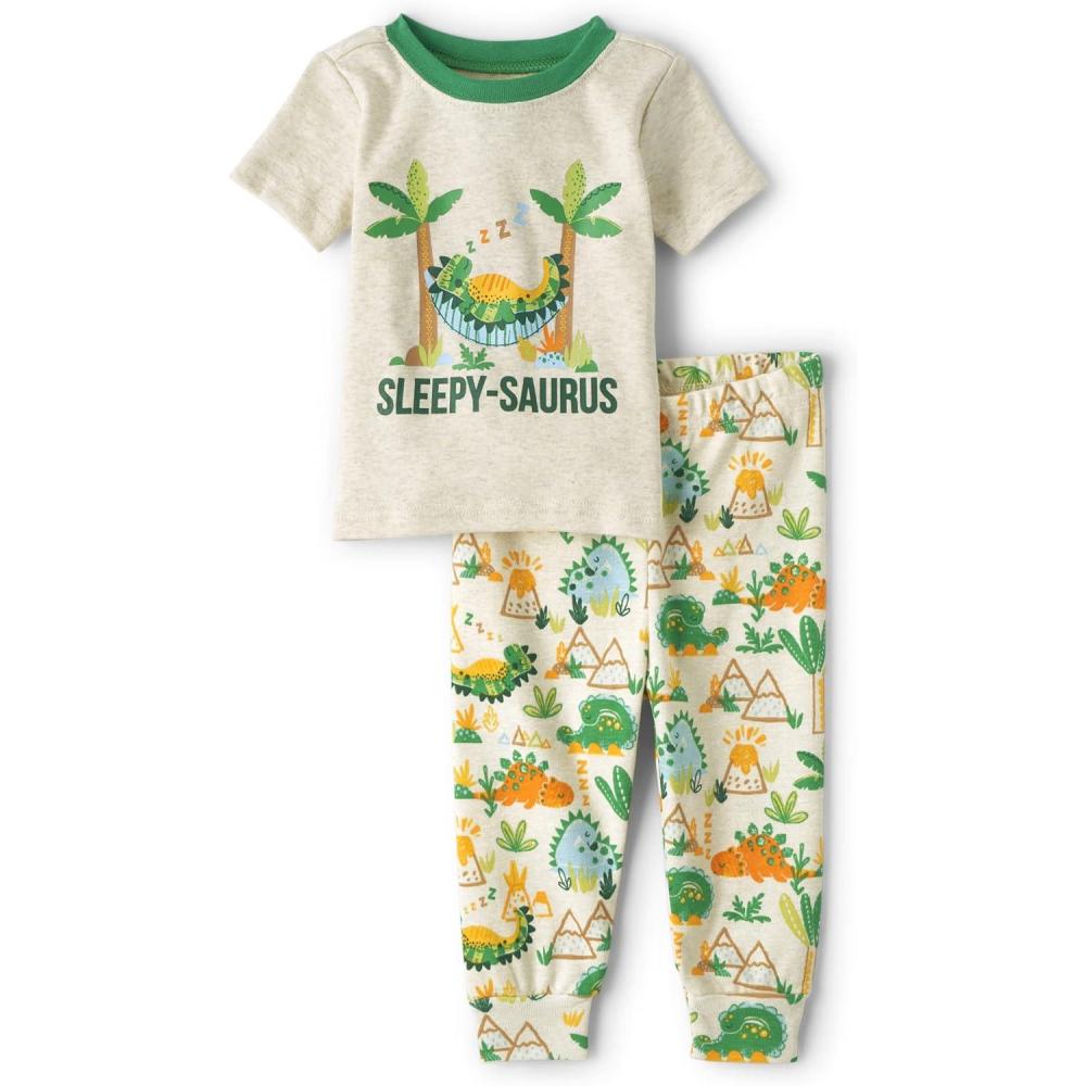 imageThe Childrens Place Baby And Toddler Boys Dino Snug Fit Cotton PajamasSleepysaurus