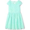 The Children’s Place Girls’ Short Sleeve Dressy Dresses(Mellow Aqua Lace)