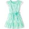 The Children’s Place Girls’ Short Sleeve Dressy Dresses(Mint Tea)