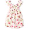 The Children’s Place girls Smocked Skirt With Shorts, Romper(Simply White Floral)
