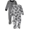 The Children’s Place,Baby Boys,and Toddler Long Sleeve 100% Cotton Zip-Front One Piece Footed Pajama,Dino 2-Pack,3 Years