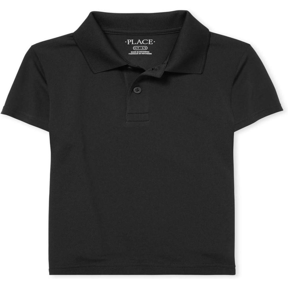 imageThe ChildrenS Place Boys Long Sleeve Pique PoloBlack