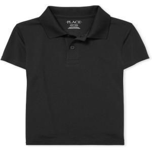 The Children’S Place Boys Long Sleeve Pique Polo(Black)