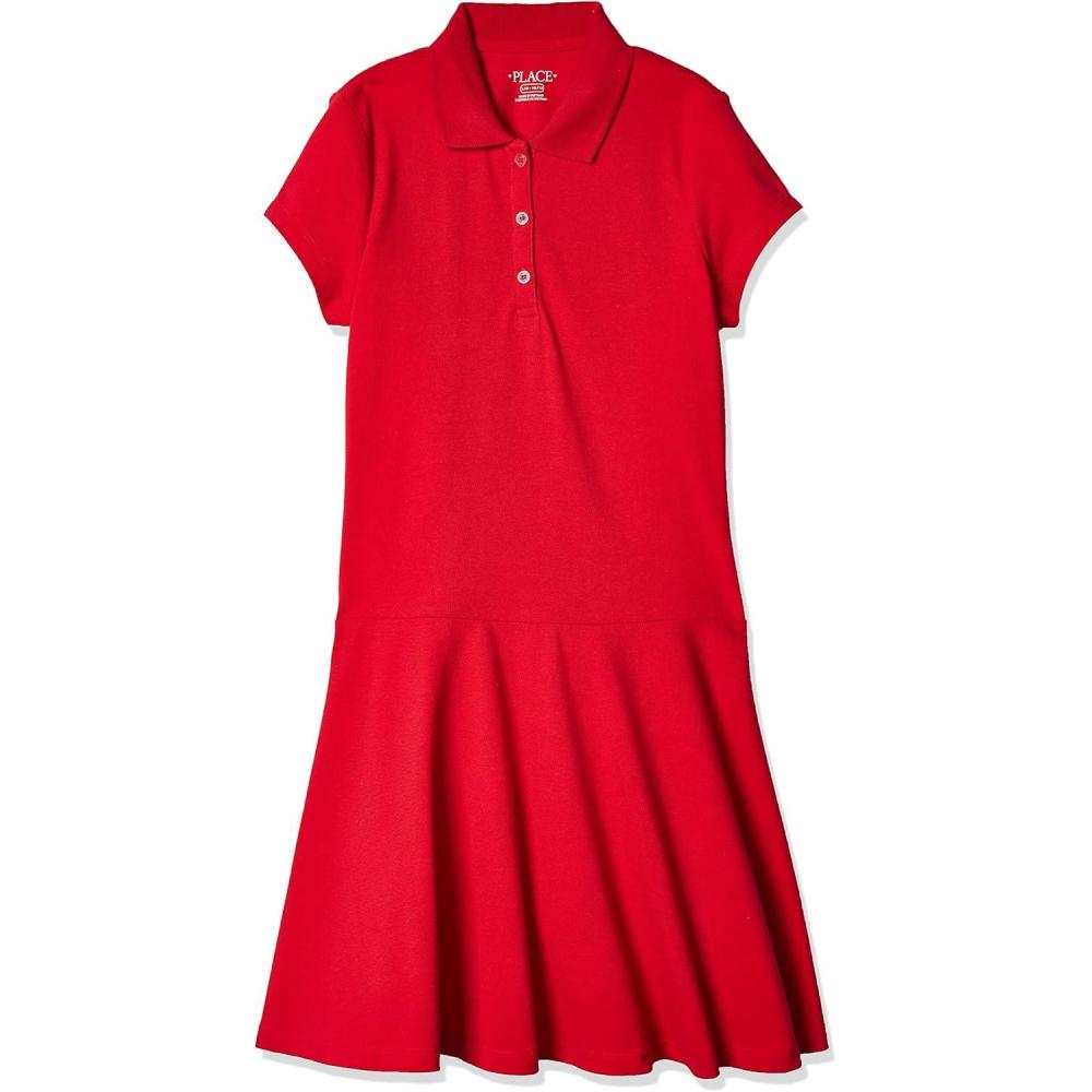 imageThe ChildrenS Place Girls Short Sleeve Picque Polo DressRed