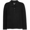 The Children’s Place Girls’ Long Sleeve Pique Polo(Black Single)