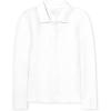 The Children’s Place Girls’ Long Sleeve Pique Polo(White Single)