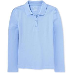 The Children’s Place Girls’ Long Sleeve Pique Polo(Daybreak Single)