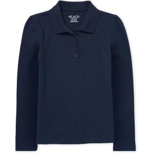 The Children’s Place Girls’ Long Sleeve Pique Polo(Tidal Single)