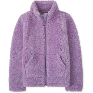 The Children’s Place girls Cozy Sherpa Full-zip Jacket(Amethyst Jewel)