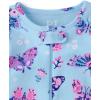 The Children’s Place baby-girls And Toddler Long Sleeve 100% Cotton Zip-front One Piece Footed Pajama(Blue Butterflies)