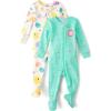 The Children’s Place baby-girls And Toddler Long Sleeve 100% Cotton Zip-front One Piece Footed Pajama(Heart Print/Space Print 2-pack)