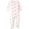 The Children’s Place baby-girls And Toddler Long Sleeve 100% Cotton Zip-front One Piece Footed Pajama(Pink Bows)
