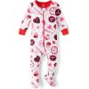 The Children’s Place baby-girls And Toddler Long Sleeve 100% Cotton Zip-front One Piece Footed Pajama(Vday Candy)