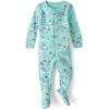 The Children’s Place baby-girls And Toddler Snug Fit 100% Cotton One Piece Zip Front Footed Pajama(Seafrost)