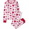 The Children’s Place unisex-child 100% Cotton Long Sleeve Top and Pants,2 Piece Pajama Set(Red Pink Hearts)