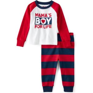 The Children’s Place baby-girls And Toddler 100% Cotton Long Sleeve Top and Pants,2 Piece Pajama Set(Mamas Boy Red)