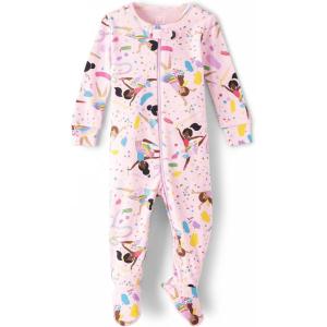 The Children’s Place baby-girls And Toddler Long Sleeve 100% Cotton Zip-front One Piece Footed Pajama(Dancer)