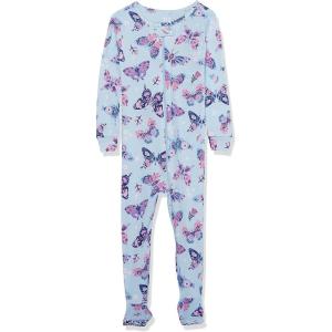The Children’s Place baby-girls And Toddler Snug Fit 100% Cotton One Piece Zip Front Footed Pajama(Blue Butterflies)