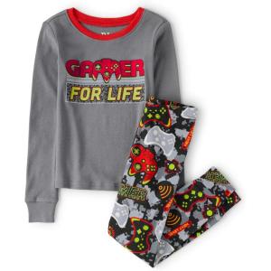 The Children’s Place boys 100% Cotton Long Sleeve Top and Pants,2 Piece Pajama Set(Gamer for Life)