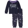 The Children’s Place Baby Girls And Toddler Long Sleeve Top and Pants Snug Fit 100% Cotton 2 Piece Pajama Set(My Future is Bright)