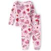 The Children’s Place Baby Girls And Toddler Long Sleeve Top and Pants Snug Fit 100% Cotton 2 Piece Pajama Set(Pink Doodle)