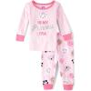 The Children’s Place Baby Girls And Toddler Long Sleeve Top and Pants Snug Fit 100% Cotton 2 Piece Pajama Set(Princess Era)