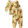 The Children’s Place Baby Girls And Toddler Long Sleeve Top and Pants Snug Fit 100% Cotton 2 Piece Pajama Set(White Daisy)