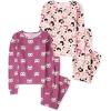 The Children’s Place girls Long Sleeve Top and Pants Snug Fit 100% Cotton 2 Piece Pajama Set(Leopard/Cats 2-pack)