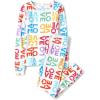 The Children’s Place girls Long Sleeve Top and Pants Snug Fit 100% Cotton 2 Piece Pajama Set(Multi Love)