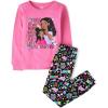 The Children’s Place girls Long Sleeve Top and Pants Snug Fit 100% Cotton 2 Piece Pajama Set(Positvity Girl Words)