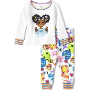 The Children’s Place Baby Girls And Toddler Long Sleeve Top and Pants Snug Fit 100% Cotton 2 Piece Pajama Set(Girl Icons)
