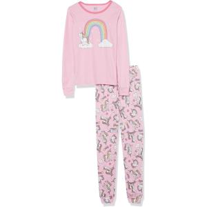 The Children’s Place girls Long Sleeve Top and Pants Snug Fit 100% Cotton 2 Piece Pajama Set(Unicorn Sparkle Pink)