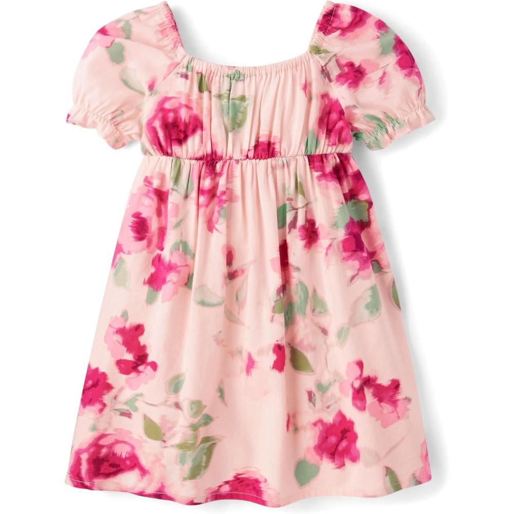 imageThe Childrens Place BabyGirls and Toddler Tiered Dress Short SleeveCrystal Pink