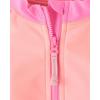 The Children’s Place Baby-Girls and Toddler Long Sleeve Half Zip One Piece Rashgaurd Swimsuit(Happy Pink)