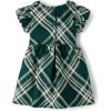 The Children’s Place,and Toddler Short Sleeve Dressy Dress(Balt Green Plaid)