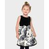 The Children’s Place,and Toddler Short Sleeve Dressy Dress(Black White Floral)