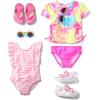 and Toddler One Piece Swimsuit(Pink Gingham Ruffle)