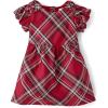 The Children’s Place,and Toddler Short Sleeve Dressy Dress(Red Ochre Plaid)