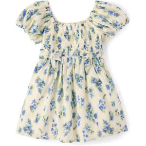 The Children’s Place Baby-Girls and Toddler Short Sleeve Casual Dresses(Floral Blue Bows)