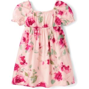 The Children’s Place Baby-Girls and Toddler Tiered Dress, Short Sleeve(Crystal Pink)