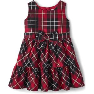 The Children’s Place,and Toddler Short Sleeve Dressy Dress(Red Plaid)