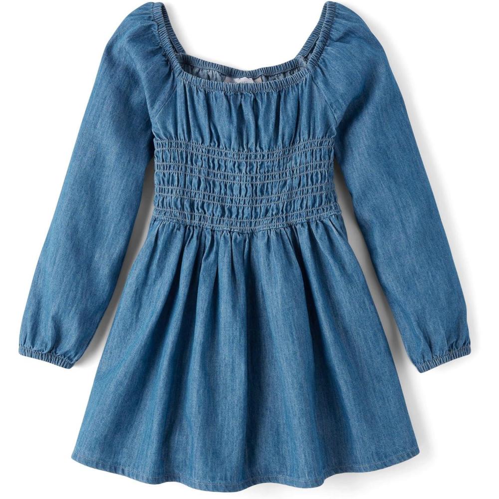 imageThe Childrens Place girls Long Sleeve Casual DressesBailey Wash