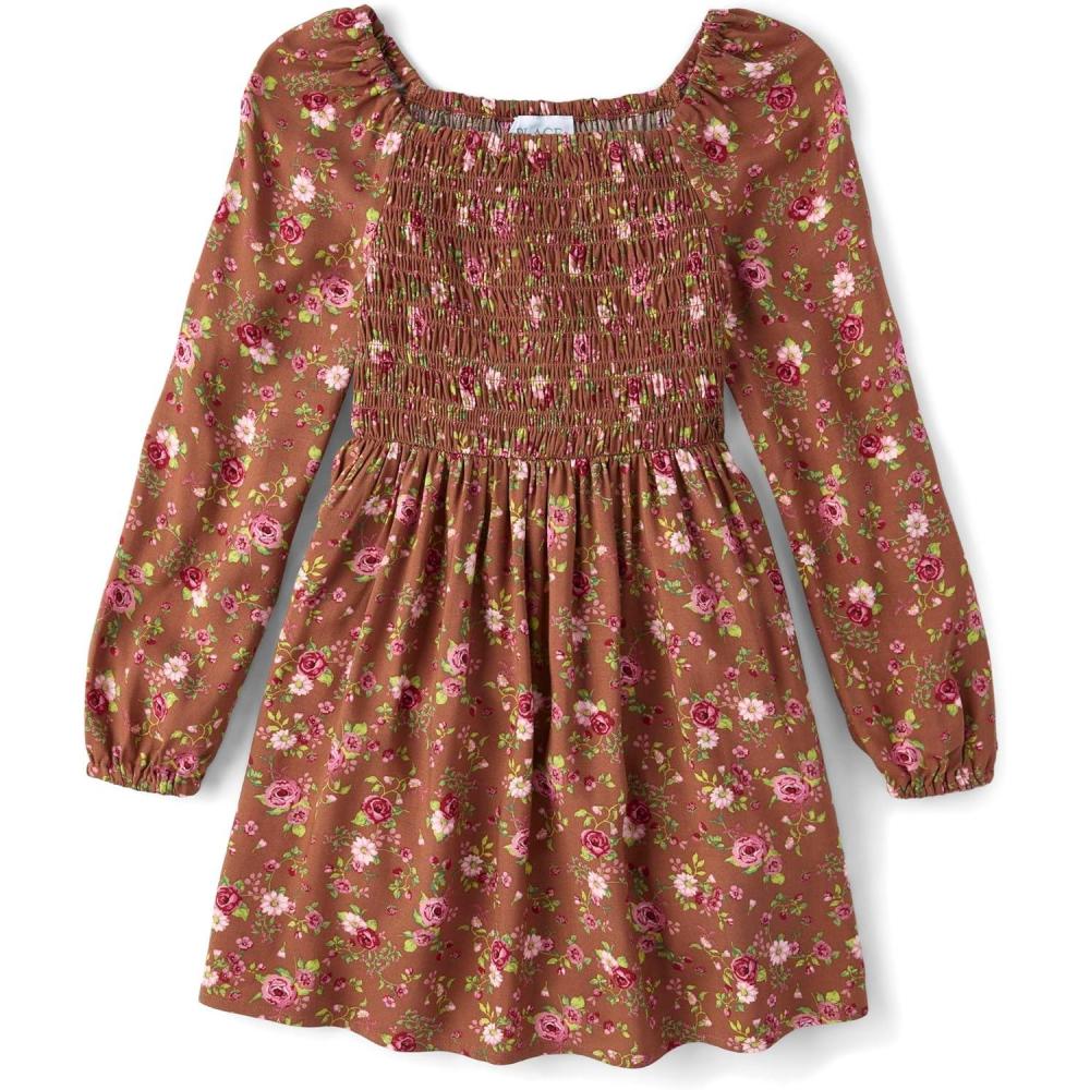 imageThe Childrens Place girls Long Sleeve Casual DressesPecan Pie