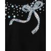 The Children’s Place Girls Long Sleeve Graphic Top with Back Detail(Black Bow)