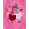 The Children’s Place Girls Long Sleeve Graphic Top with Back Detail(Cherry Hearts)