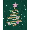 The Children’s Place Girls Long Sleeve Graphic Top with Back Detail(Holiday Tree)