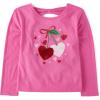 The Children’s Place Girls Long Sleeve Graphic Top with Back Detail(Cherry Hearts)