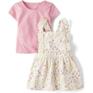 The Children’s Place baby-girls And Toddler Short Sleeve Shirt and Skirtall 2 Piece Outfit(Rose Floral)