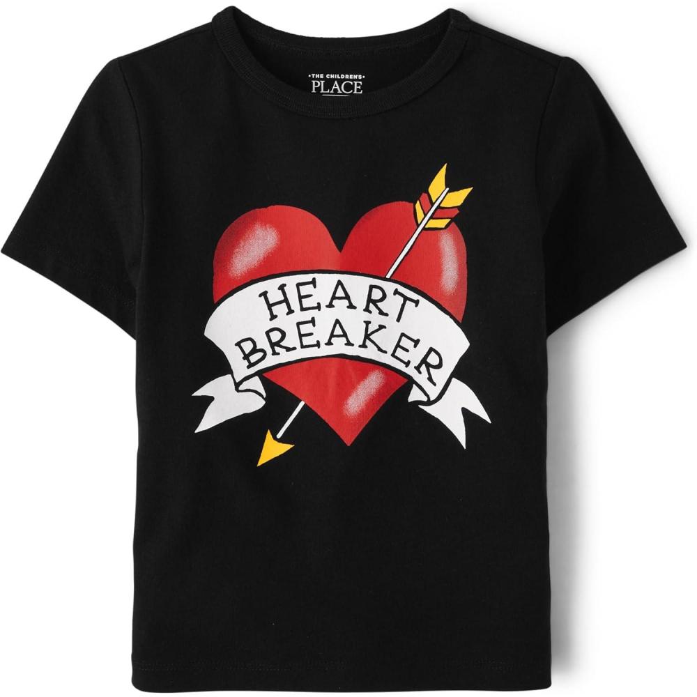 imageThe Childrens Place BabyGirls and Toddler Basic Long Sleeve Layering TeesHeart Breaker