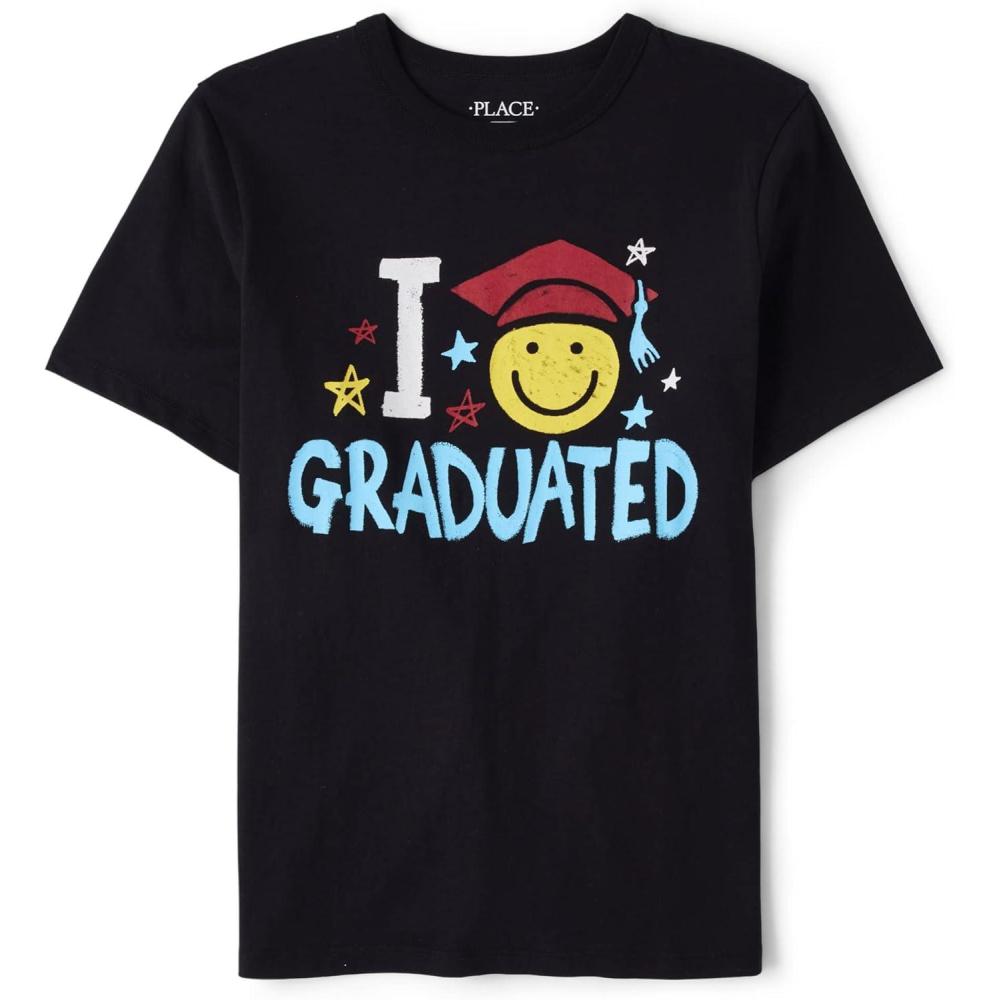 imageThe Childrens Place BabyGirls and Toddler Basic Long Sleeve Layering TeesI Graduated